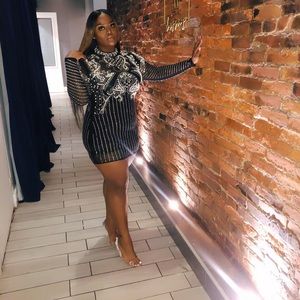 Black Bedazzled Birthday/Special Occasion Dress